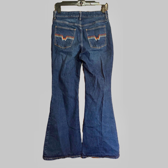 Wrangler High-Rise Fierce Flare Jeans 6/28x30 Retro Western Pocket Embroidery - Picture 2 of 10